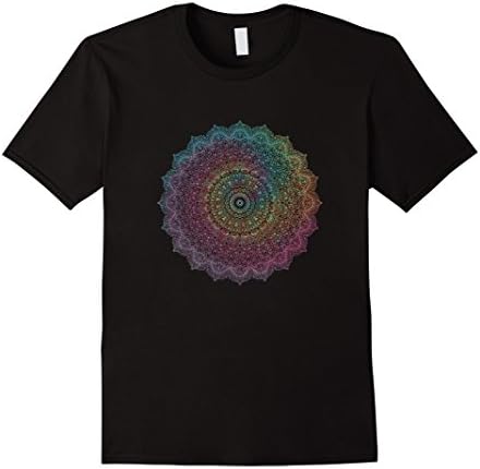 Mens Mandala Vintage Tie Dye T-shirt Large Black