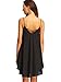 ROMWE Women's Summer Spaghetti Strap Sundress Sleeveless Beach Slip Dress Black L