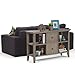 SIMPLIHOME Bedford SOLID WOOD Universal TV Media Stand, 53.9 inch Wide, Living Room Entertainment Center, Storage Cabinet with Glass Doors, for Flat Screen TVs up to 60 inches in Dark Tobacco Brown