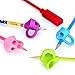 Pencil Grips Set (UPGRADED 4 Pack + BONUS Pencil Topper) - Silicon Posture Correction Trainer Finger Grips for Kids Preschoolers Children Adults Special Needs FOR BOTH RIGHT OR LEFT HANDED 