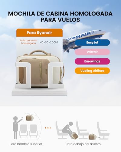 LOVEVOOK Ryanair Cabin Airplane Travel Backpack 40 x 30 x 20, Ryanair Cabin Bag Backpacks Travel Suitcases, Waterproof Bag Travel Backpack Viagem Hand Luggage for 13.3 inch Laptop