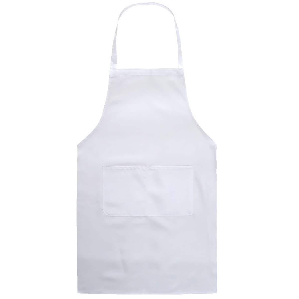 Chefs Apron with Front Pockets Cooking Kitchen Apron for Men Women Unisex Waterproof Washable Cleaning Catering Apron Durable Comfortable Work Apron for Baking Restaurant BBQ Coffee House (White)