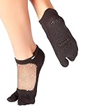 Shashi Glitter Mesh Non Slip Split Toe Ergonomic Sock Pilates Barre Ballet Yoga