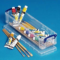1 x Clear 1.5 Litre Really Useful Storage Box -A2B Craft 30" Spaghetti Paint Brushes