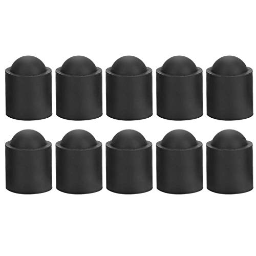 Alomejor 10pcs Pool Cue Tip Cap Cue Tip Cover Billiards Stick Rubber Cover Billiards Cues Stick Protection Cap Accessory(Black)