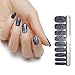 HERIS 4 Sheets Glitter Full Nail Art Stickers Wraps Decals with 1PCS Nail Buffer File and 4PCS Cleaning Pads Shine Strips Manicure Kits