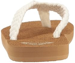 Roxy Girl's Porto Sandal Flip Flop, Cream, 2 M US