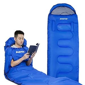 POWSURE 寝袋 シュラフ 封筒型 軽量 コンパクト 保温 210T防水シュラフ