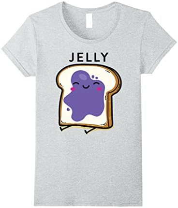 Womens Peanut Butter Jelly 2 Matching BFF Tees Best Friend T Shirts Medium Heather Grey