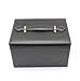 Black Girls Jewelry Box Case Lockable Mirrored Storage Organizer Rings Necklace Faux Leather and Beige Velvet