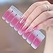 WOKOTO 6Pcs Nail Polish Stickers With 1Pc Nail File Kit Full Nail Tips Nail Self Adhesive Stickers Nail Designs Set