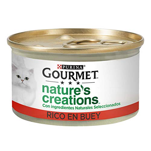 Purina Nature's Creations Nourriture Humide Naturelle pour Chat avec bœuf, 24 boîtes de 85 g