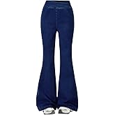 Nivne Tco Tween Girls Flare Jeans - Long Bell Bottom Wide Leg Denim Pants,Crossover Flare Leggings for Girls