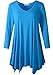 LARACE Plus Size Tunic Tops for Women Asymmetrical 3/4 Sleeve Shirts V Neck Flowy Blouse for Leggings, Deepskyblue 2X
