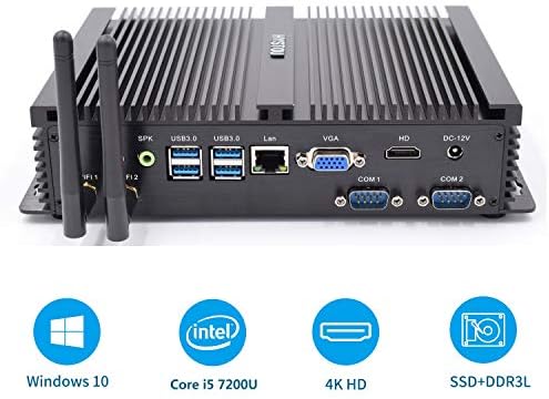 Intel nuc ，Core™ i5-7200U,Gaming desktop，Gaming pc，Fanless Mini PC,HDMI，VGA, LAN, 2*RS232, 4USB3.0, 3USB2.0, Wi-Fi, Bluetooth 4.2, Windows 10(OEM No Key)(8GB RAM / 128GB SSD+1TB HDD)