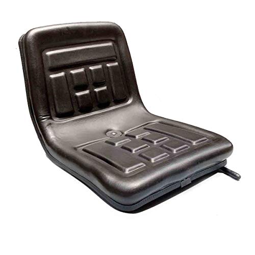 Cozyel PVC Waterproof Black Tractor Seat with Back Rest a Drain Hole Water-Resistant Steel Frame for Lawn Mower, Garden Tractor UTV/ATV Mini Digger Mower Forklift