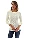 PatttyBoutik Women's Crewneck Cable Knit Pullover Sweater