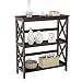Yaheetech 3 Tier Espresso Finish Wood Entryway Table Bookcase Bookshelf Display Rack Stand Storage Shelving Unit