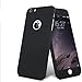 Aulzaju iPhone 6/6s Full Body Case,iPhone 6 Black Front Back Case with Tempered Screen Protector for iPhone 6s Sleek Shockproof Cover
