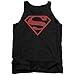 DC Comics Superman Red On Black Shield Adult Tank Top Shirt