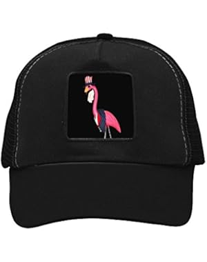 Unisex America Pink Flamingos Trucker Hat Adjustable Mesh Cap