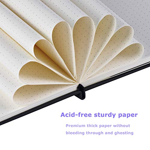 2-Pack Pocket Notebook 3.5" x 5.5", Small Notebook Notepad Dotted Grid Mini Hardcover Journal, Premium 120Gsm Thick Paper, with Elastic Closure, Bookmark, Inner Pocket, Pen Holder - Thumbnail 2
