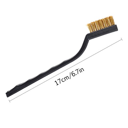 Stainless Steel + Brass 12 Pieces Scratch Brush Curved Handle Masonry