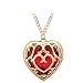 VNFNMI Cosplay The Legend of Zelda Skyward Sword Red Cubic Zirconia Heart Pierced Necklace Anime Costume