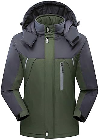 yovayosa Men's Waterproof Snow Jacket Ski Fleece Hooded Rain Jackets Winter Coats For Outdoor Sport