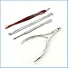 FlyItem® Professional 4 Pcs/Set Nail Care Stainless Steel Spoon Cuticle Pusher Nipper Manicure Pedicure Cutter Remover Nail Art Tools (Nail Manicure)