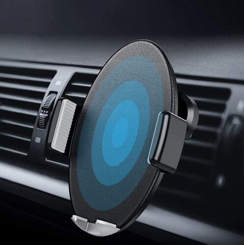 Qi In Car Charger Full Automatic 10W Fast Car Wireless Induction Charger Qi Car Mount Dock Leather Phone Cradle Holder For iPhone14/13/12/11 Series /S9/S8/S7 All Qi Devices 4.7”-6.5”