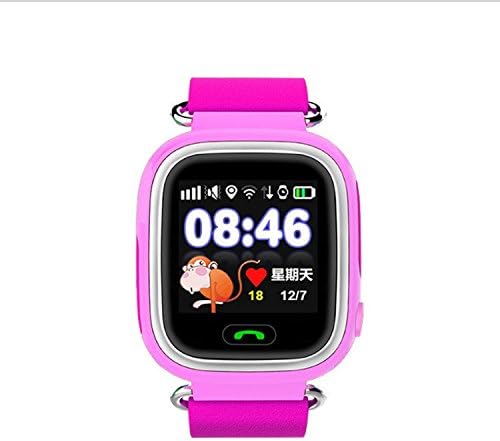 Q90 Tracker GPS/GSM/GPRS Precise Positioning Smart Watch for Kid Children Wristwatch SOS Support GSM phone Android IOS Call Finder Health Replay Chat Geofence Sound Guardian Anti Lost Watch(PINK)