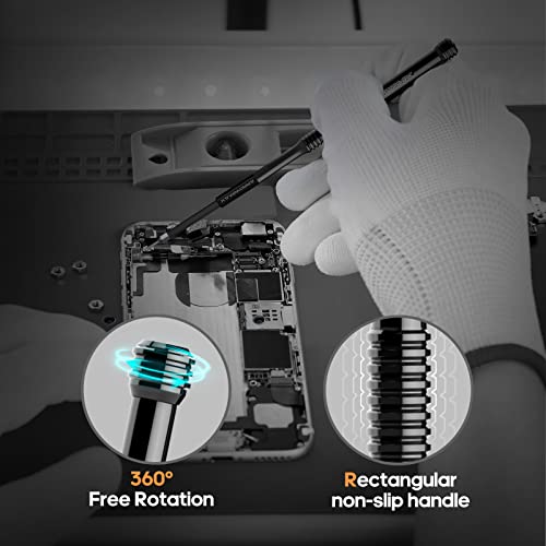 102 in 1 Electric Screwdriver, AM ARROWMAX Cordless Precision Screwdriver Set with 96 Magnetic Bits, Rechargeable Portable Electronic Screwdriver Set for Phone Laptop Camera Watch (PRO PLUS Black)