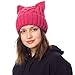 Pussy Cat Hat Women`s March-Cat Beanie Pink-Winter Hat for Women Lined with Fleece (Hot Pink) (Hot Pink)