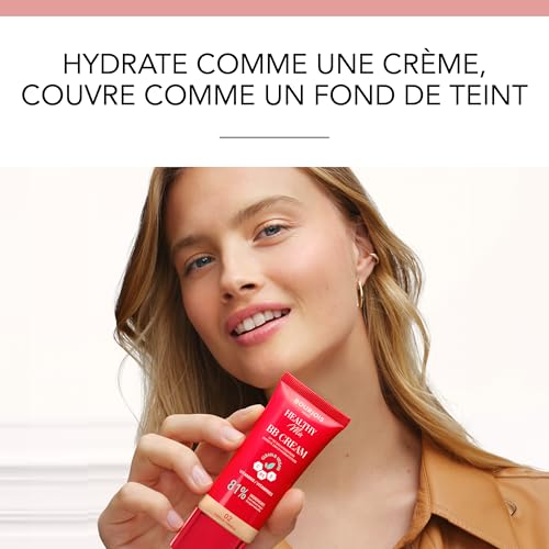 Healthy Mix, 02 Vanille, BB Crème, Fond de teint en crème, Couvrance et hydratation toute la journée, Vitamines C, E et B5, Formule clean et vegan, 30 ml