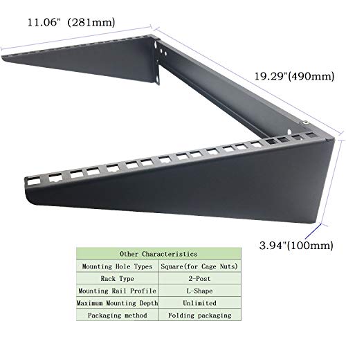Mofangtech 6U Folding 19 Inches Cold Rolled Steel Wall Mountable Simple
