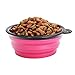 Pop-up Dog Bowl & Pet Bowl - Collapsible Travel Silicone Camping Crate Dish Bowl - 2 Cup Set - Pink/Purple, Small by KIQ