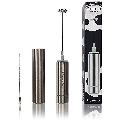 Milk Frother Handheld Electric Battery Operated Stainless Steel To Make Milk Foam For Coffee