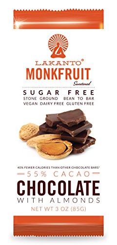 Lakanto Chocolate Bar Almond Gluten Free Sugar, 3 oz
