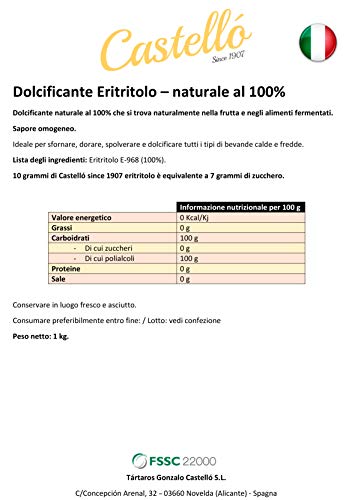Zoetstof Erythritol - Gegranuleerde - Natuurlijke Suikervervanger - Geen GMO - 0 Glycemische Index - Keto en Paleo… - Afbeelding 8
