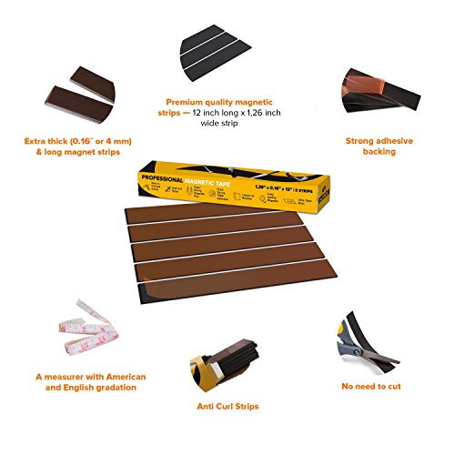 image for X-bet MAGNET Flexible Magnetic Tape - 5 PCs Magnetic Strips with Stron