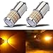 iBrightstar Newest 9-30V Super Bright Low Power 1156 1141 1003 BA15S LED Bulbs with Projector replacement for Turn Signal Lights,Amber Yellow primary