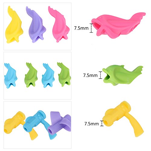 image for Eletorot Pencil Grips, Silicone Pencil Holder, Handle writing aid, wri