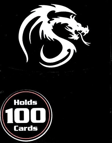 BCW Premium Black Deck Box plus 100 Black Double Matte Deck Guard Sleeves for Collectable Gaming Cards like Magic The Gathering MTG, Pokemon, YU-GI-OH!, & More. Embossed Dragon Graphic, Designed to Hold 100 Sleeved Cards.