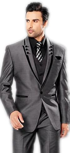 MLT Men's Custom Made Three Pieces Bussiness Groom Suits (2XL)