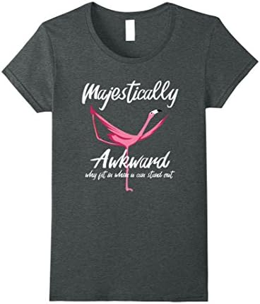Womens Original Majestically Awkward Flamingo T-Shirt XL Dark Heather