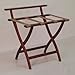 Wooden Mallet WallSaver Luggage Rack, Mahogany, Tan Straps