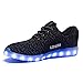 LeoVera Men Women USB Charging LED Light Shoes Flashing Sneakers LVHYZ16-Black-38