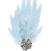 Rhinestone Flower Feather Brooch for Women Delicate Crystal Acrylic Ball Bead Snowflake Lapel Hair Pins Elegant Wedding Christmas Cocktail Party Dress Accessories Jewelry Gift