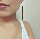 Skinny Natural Matchstick Wood Earrings from Reclaimed Mahogany